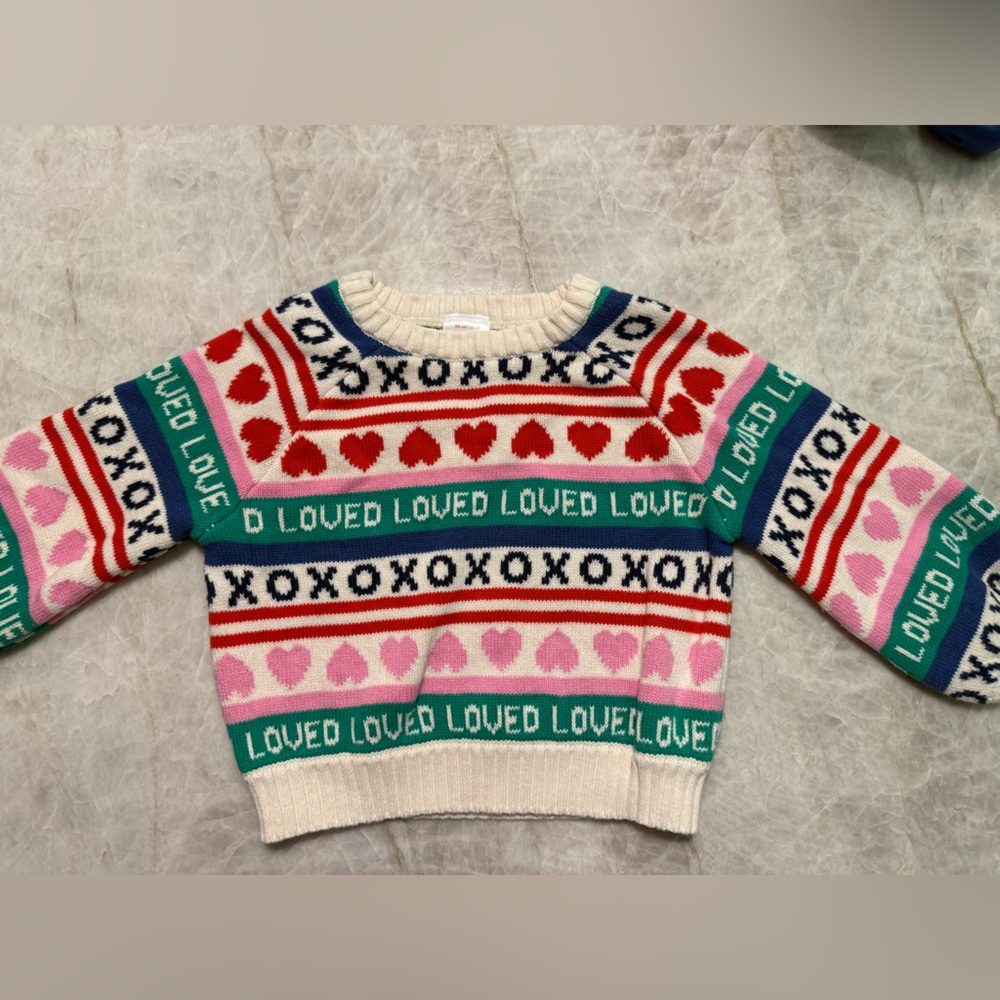 Hanna Andersson Multicolor Heart and XO Sweater
